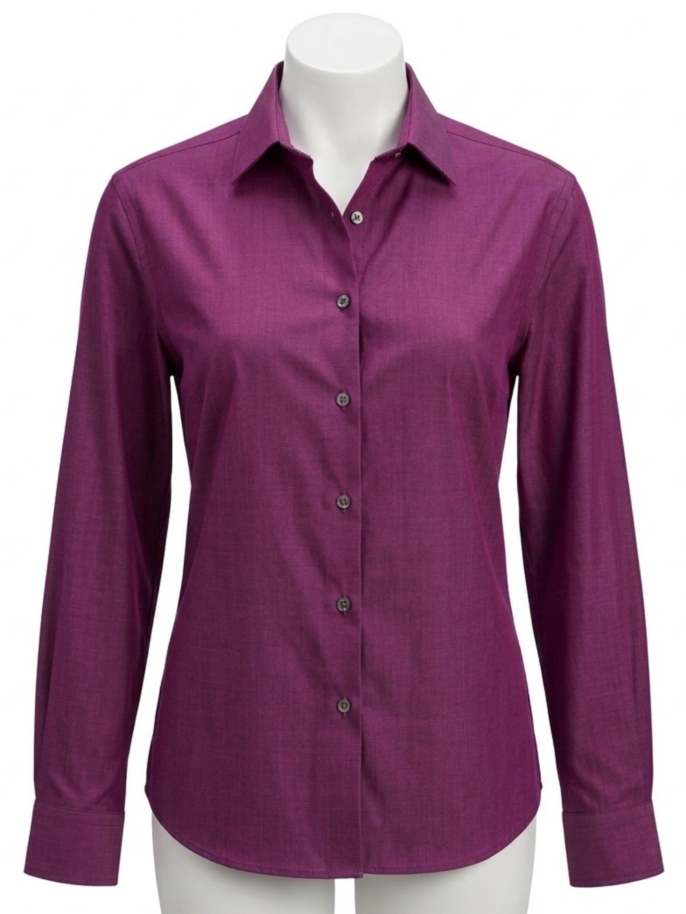 Calvin Klein Plum Herringbone Oversized Button Down Dress Shirt | 15 / M